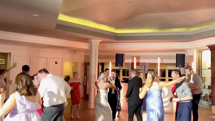 dance floor lighting at a wedding reception in Ohio
