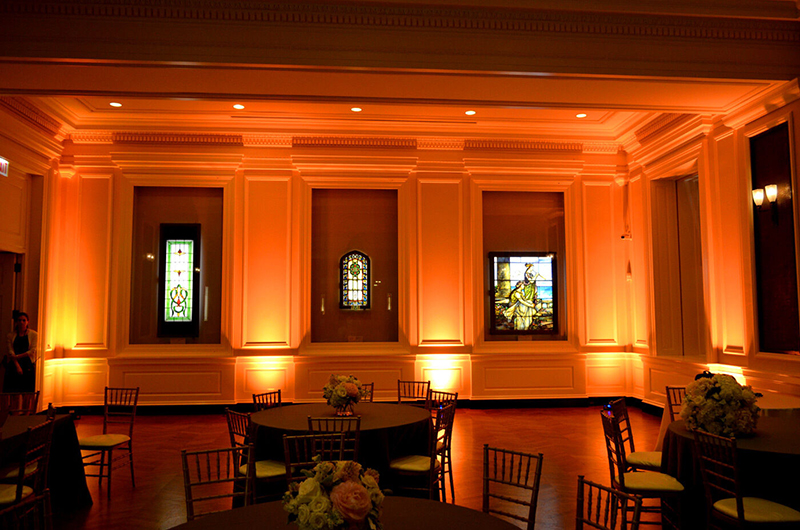 warm glow uplighting at an event in Ohio
