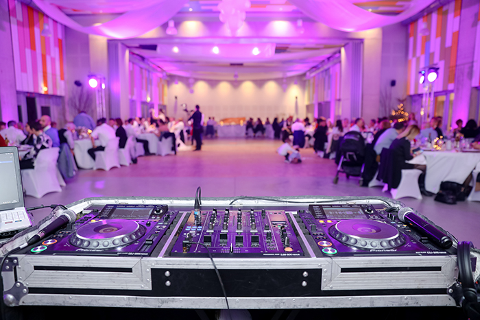 DJ controller at wedding venue